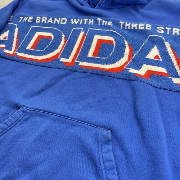 Adidas Originals Real Scarf Hoodie Blue Adult Medium M Pullover Knit ED7008 READ - Picture 4 of 12